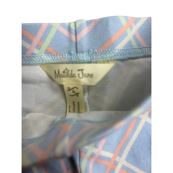 Matilda Jane Girls Ruffle Shorts Size 4 Pastel Plaid Double Ruffle Hem Boho - Picture 3 of 3